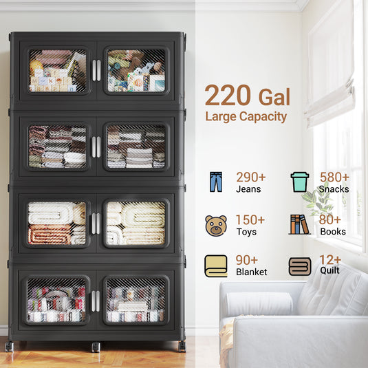 V80 Foldable Storage Box with Wheels and Lid