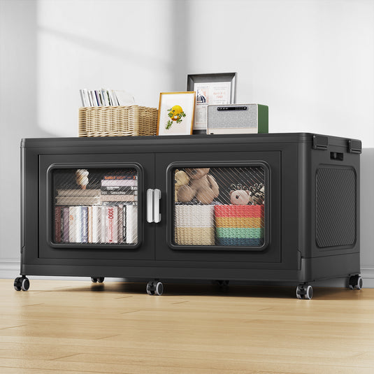 V80 75Gal Wardrobe And File Combo Mobile Storage Cabinet with Wheel