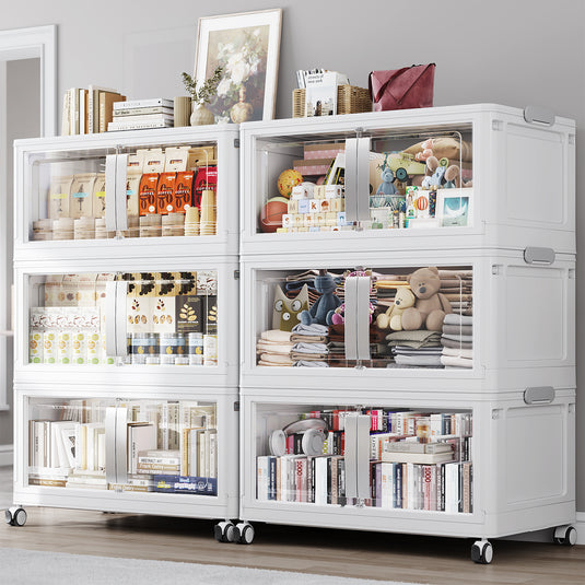 Broview V70 600Gal Plastic Storage Bins Extra Large Stackable Storage Drawers with Lids Wheels Plastic Storage Cabinet for Home Organization