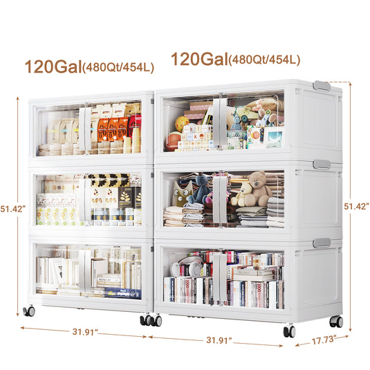 Broview V70 600Gal Plastic Storage Bins Extra Large Stackable Storage Drawers with Lids Wheels Plastic Storage Cabinet for Home Organization