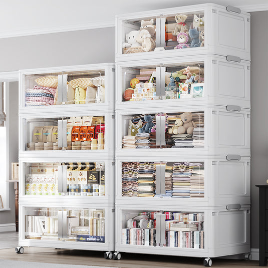 Broview V70 600Gal Plastic Storage Bins Extra Large Stackable Storage Drawers with Lids Wheels Plastic Storage Cabinet for Home Organization