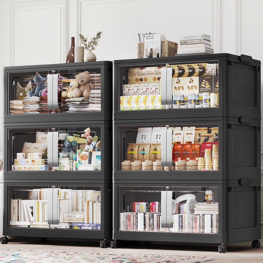 Broview V70 600Gal Plastic Storage Bins Extra Large Stackable Storage Drawers with Lids Wheels Plastic Storage Cabinet for Home Organization