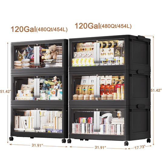 Broview V70 600Gal Plastic Storage Bins Extra Large Stackable Storage Drawers with Lids Wheels Plastic Storage Cabinet for Home Organization