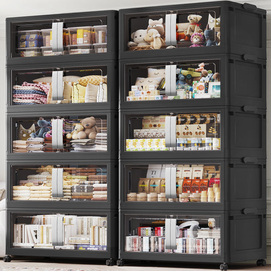 Broview V70 600Gal Plastic Storage Bins Extra Large Stackable Storage Drawers with Lids Wheels Plastic Storage Cabinet for Home Organization