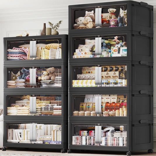 Broview V70 600Gal Plastic Storage Bins Extra Large Stackable Storage Drawers with Lids Wheels Plastic Storage Cabinet for Home Organization