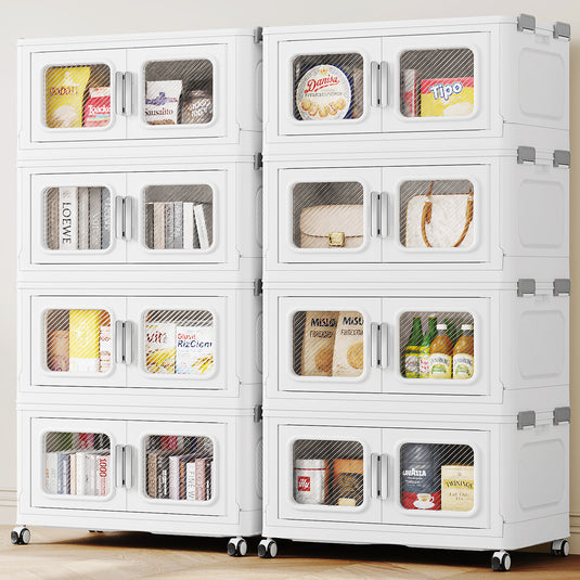 BROVIEW 37.5Gal -300Gal Extra Large Storage Bins with Lid, 150Qt -1200Qt Plastic Stackable Storage Bins with Wheels, Collapsible Closet Organizer and Storage Drawers, Storage Cabinets for Home, Office