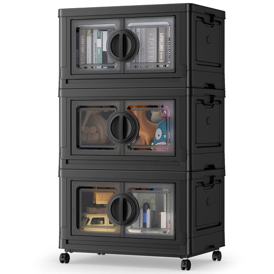 BROVIEW 28Gal/Pack Storage Cabinet with Lids 3Pack