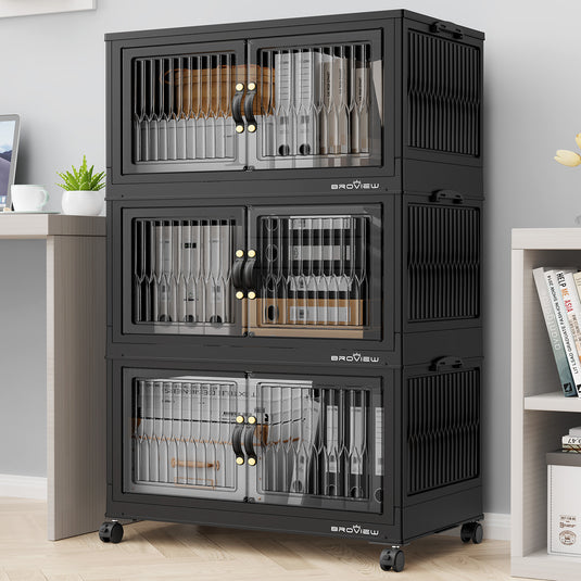 V8 120QT/200QT Stackable Storage Bins Open Front with Lids