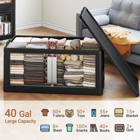 V70 40Gal Plastic Storage Bins with Drawers