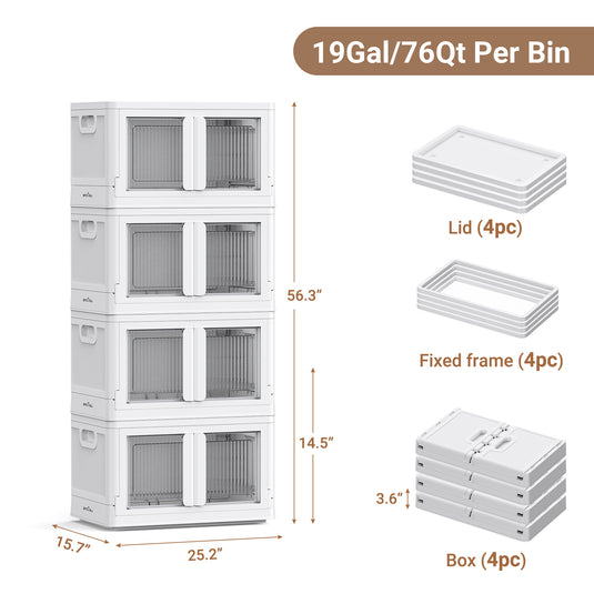 stackable storage bins with doors