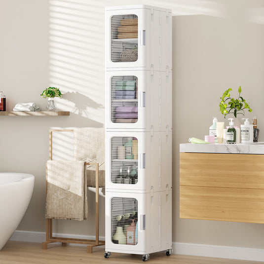 BROVIEW N8 Slim Narrow Bathroom Storage Cabinet with Shelves Adjustable