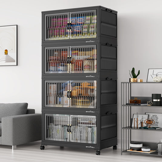 V8 120QT/200QT Stackable Storage Bins Open Front with Lids