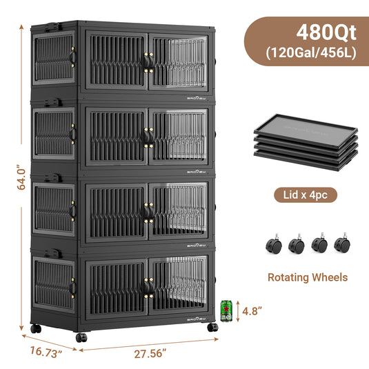 V8F 30Gal Stackable Storage Basket with Lids