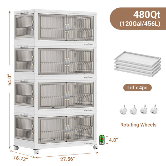 V8F 30Gal Stackable Storage Basket with Lids