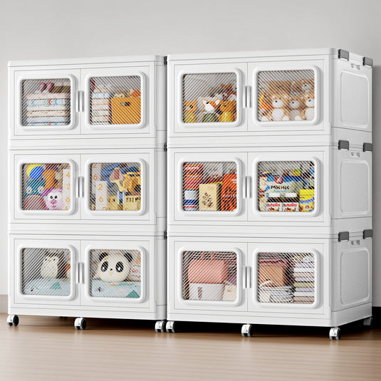 1320QT-2400QT Extra Large Stackable Storage Bins with Lid, 330Gal -600Gal Collapsible Closet Organizer and Storage Drawers with Wheels, Plastic Storage Box