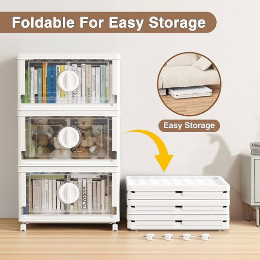 foldable storage bins with lids