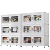 1320QT-2400QT Extra Large Stackable Storage Bins with Lid, 330Gal -600Gal Collapsible Closet Organizer and Storage Drawers with Wheels, Plastic Storage Box