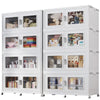 1320QT-2400QT Extra Large Stackable Storage Bins with Lid, 330Gal -600Gal Collapsible Closet Organizer and Storage Drawers with Wheels, Plastic Storage Box