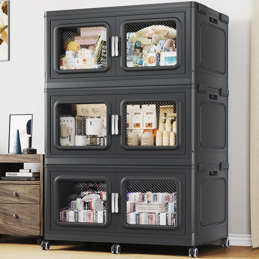 V80 Foldable Storage Box with Wheels and Lid