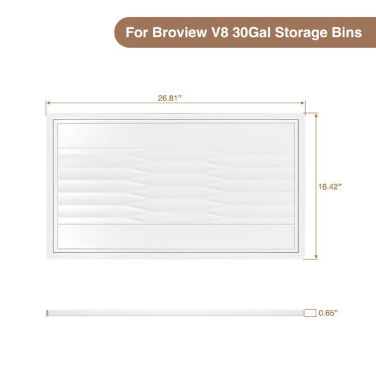 BROVIEW 2 Packs Lids for V8 White Storage Bins