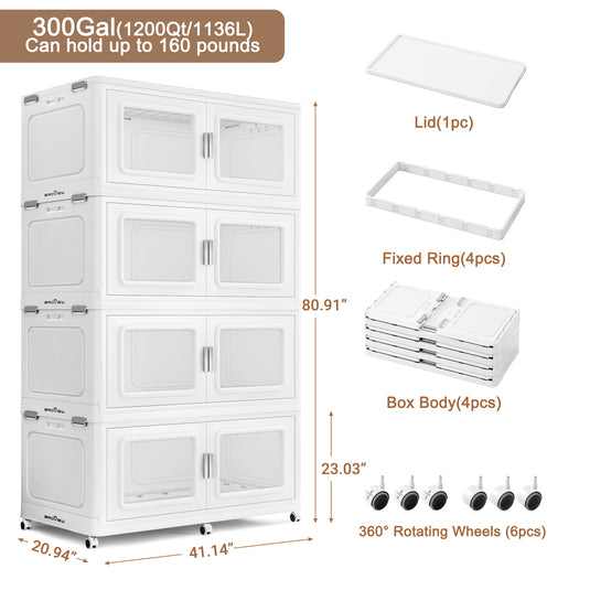 BROVIEW 225Gal/300Gal Extra Large Storage Bins