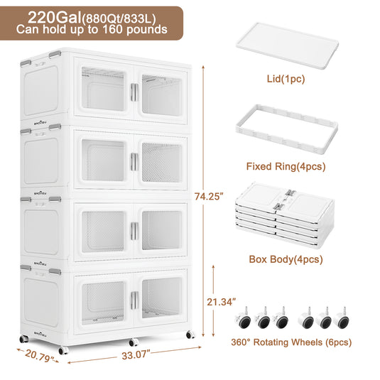 BROVIEW 220Gal Extra Large Stackable Storage Bin