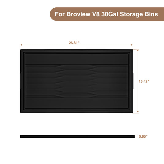 BROVIEW 2 Packs lids for V8 Black Storage Bins