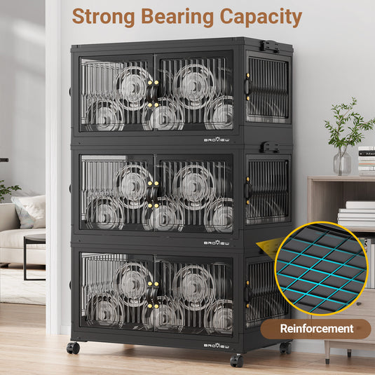 V8F 360Qt/480Qt/600Qt Storage Bins with Lids,Front and Side Open Doors