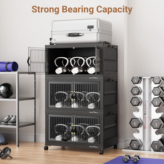 V8 120QT/200QT Stackable Storage Bins Open Front with Lids