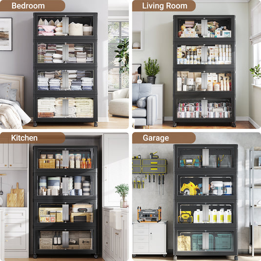 V70 40Gal Plastic Storage Bins with Drawers